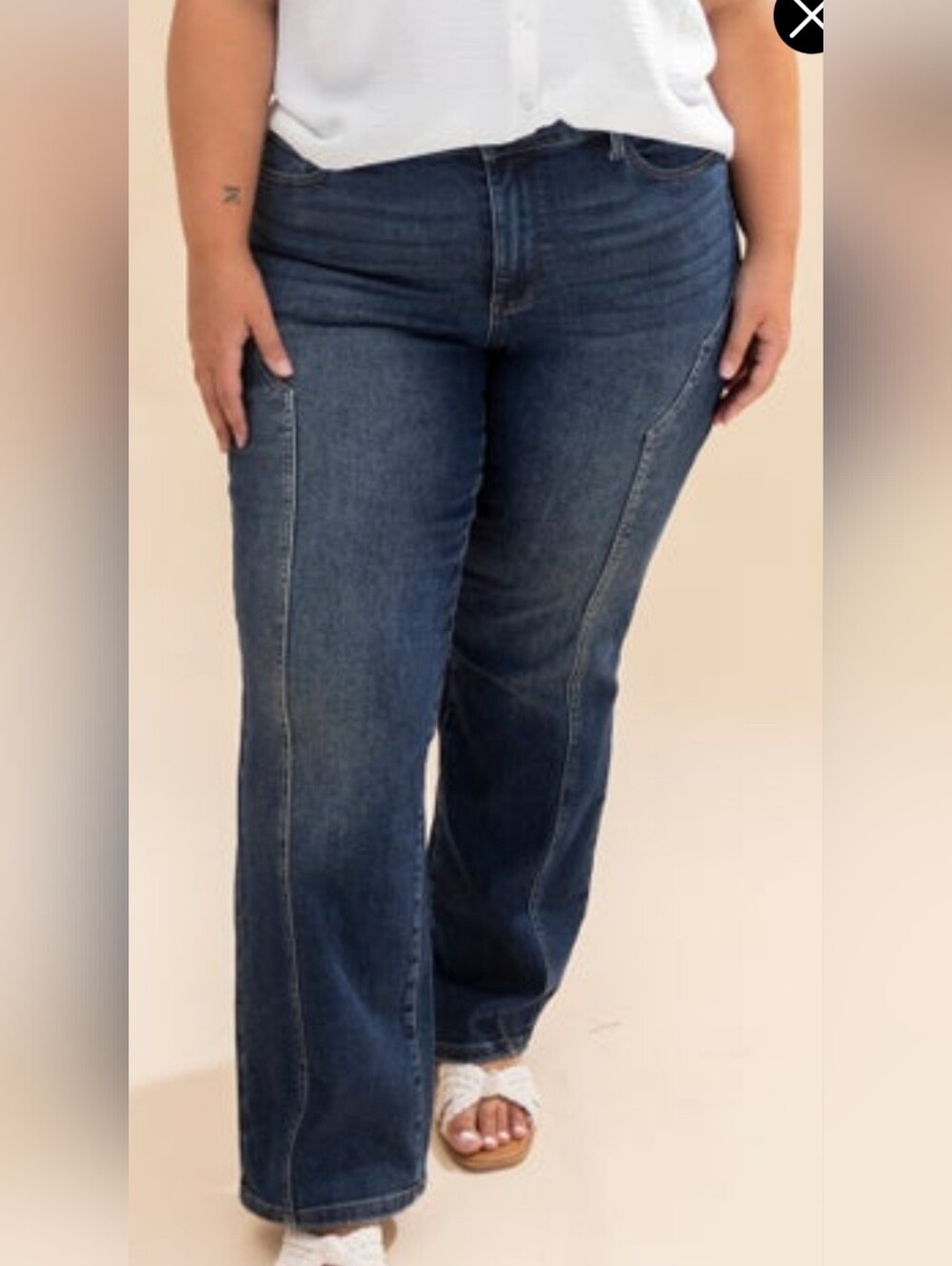 Judy Blue Western Style Mid Rise Straight Leg Jeans